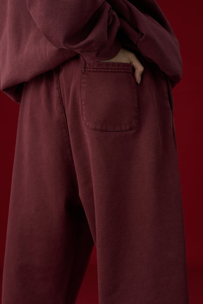 GROCERY BASIC WASHED SWEATPANTS/ BURGUNDY