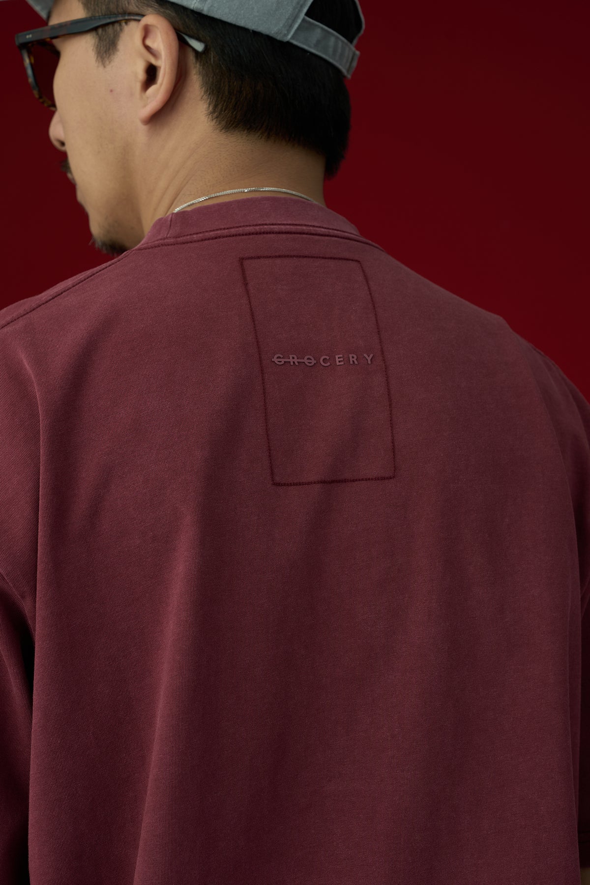GROCERY BASIC WASHED BOXY TEE/ BURGUNDY