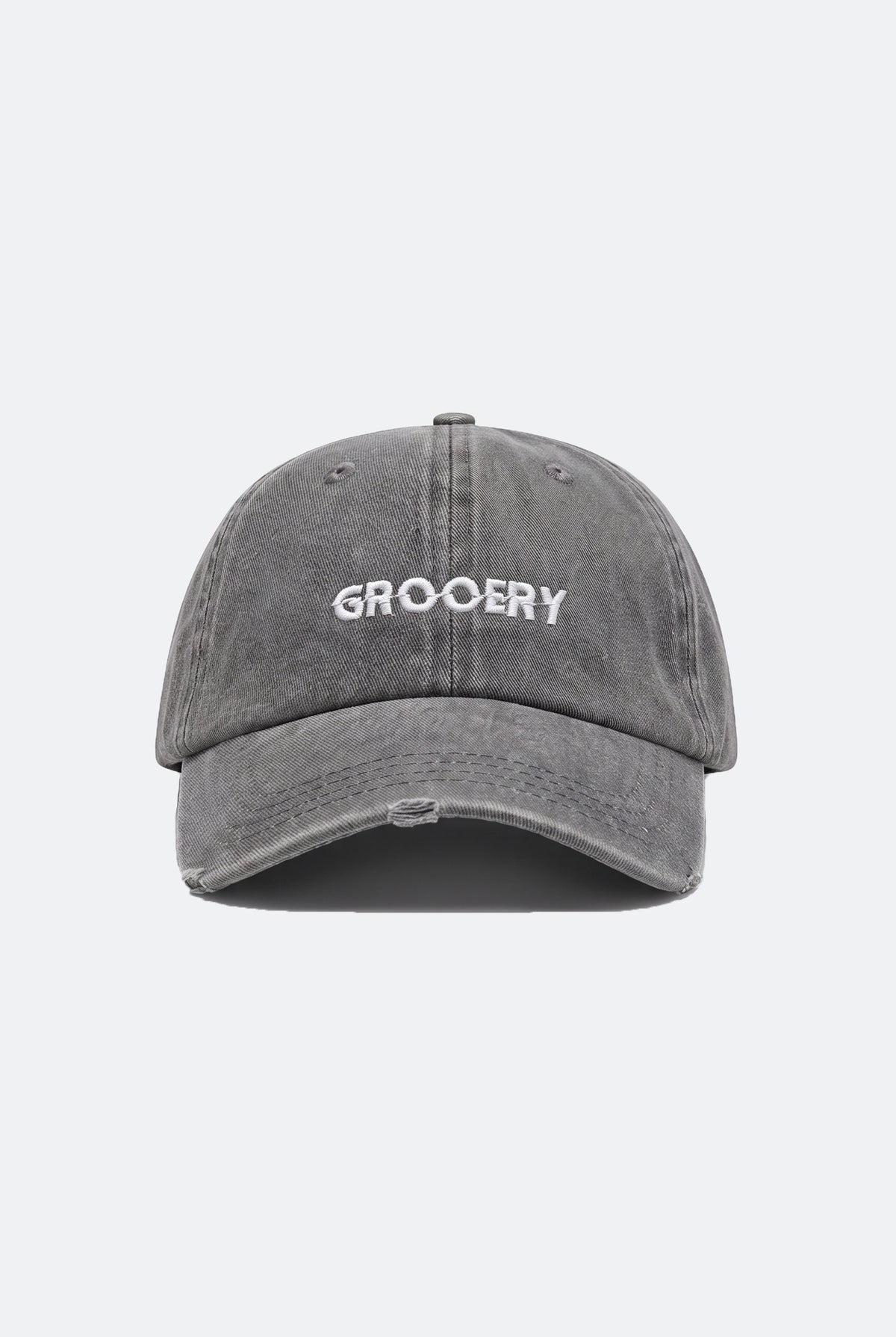 GROCERY LIGHT WASHED DISTRESSED CAP/ LIGHT GREY