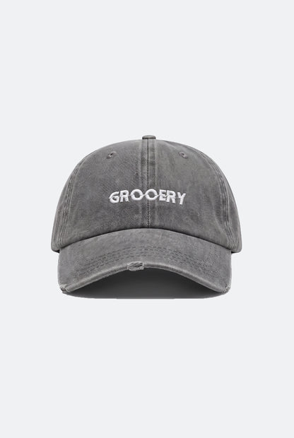 GROCERY LIGHT WASHED DISTRESSED CAP/ LIGHT GREY