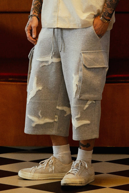 CLUB STUBBORN X OLDSOILISM M47 CROPPED SWEAT PANTS/ LASER CRANE GREY - GROGROCERY