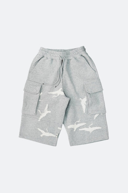 CLUB STUBBORN X OLDSOILISM M47 CROPPED SWEAT PANTS/ LASER CRANE GREY - GROGROCERY