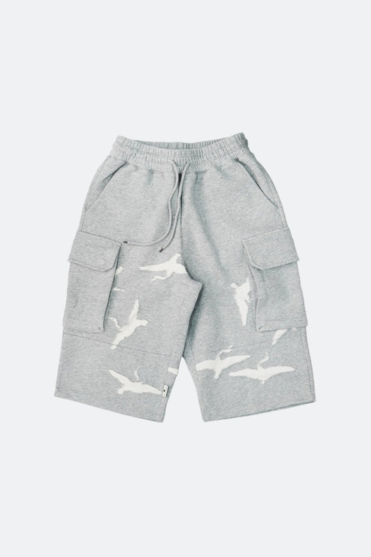 CLUB STUBBORN X OLDSOILISM M47 CROPPED SWEAT PANTS/ LASER CRANE GREY - GROGROCERY