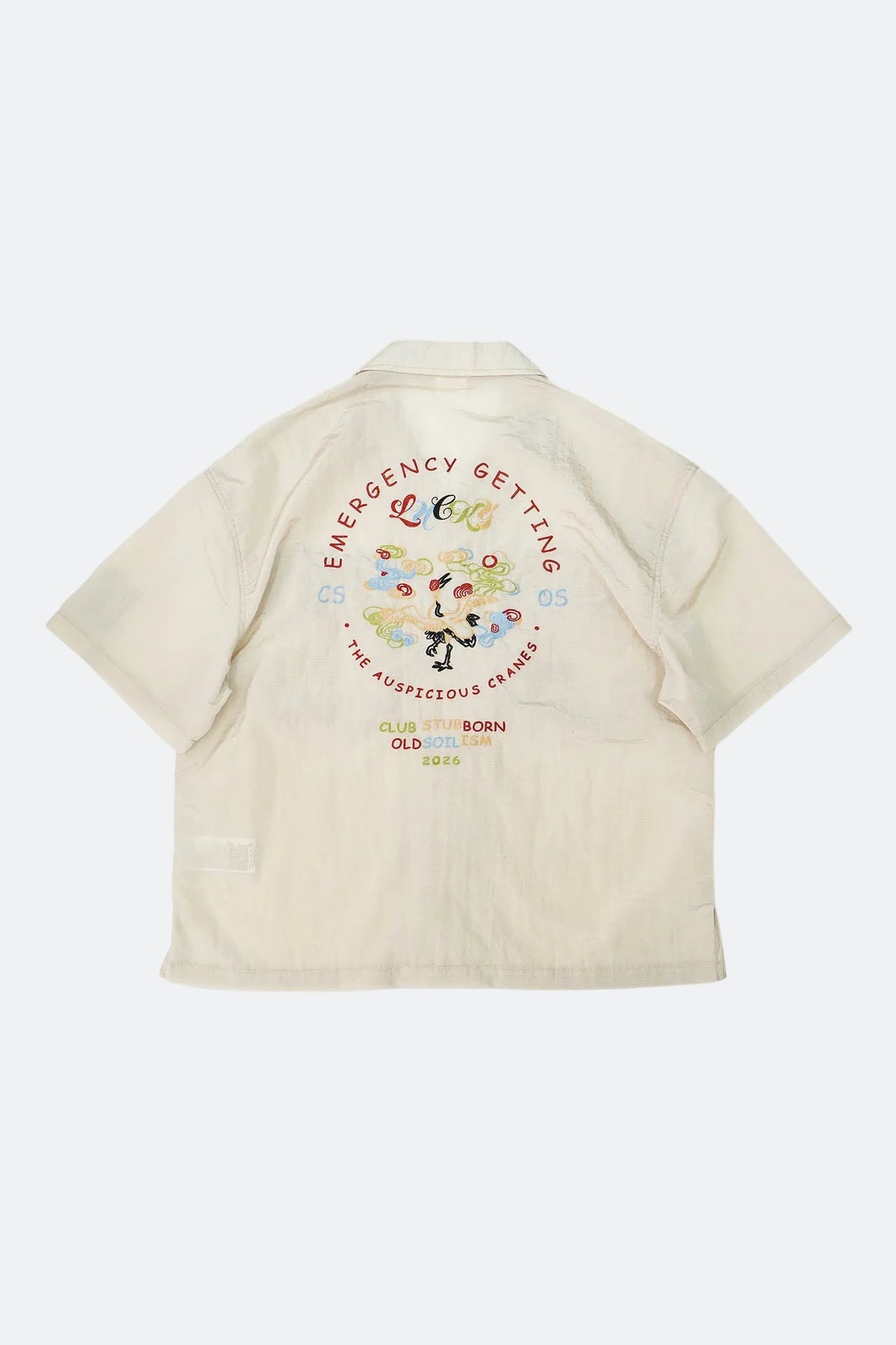 CLUB STUBBORN X OLDSOILISM SOUVENIR SHIRT/ SAND CRANES - GROGROCERY