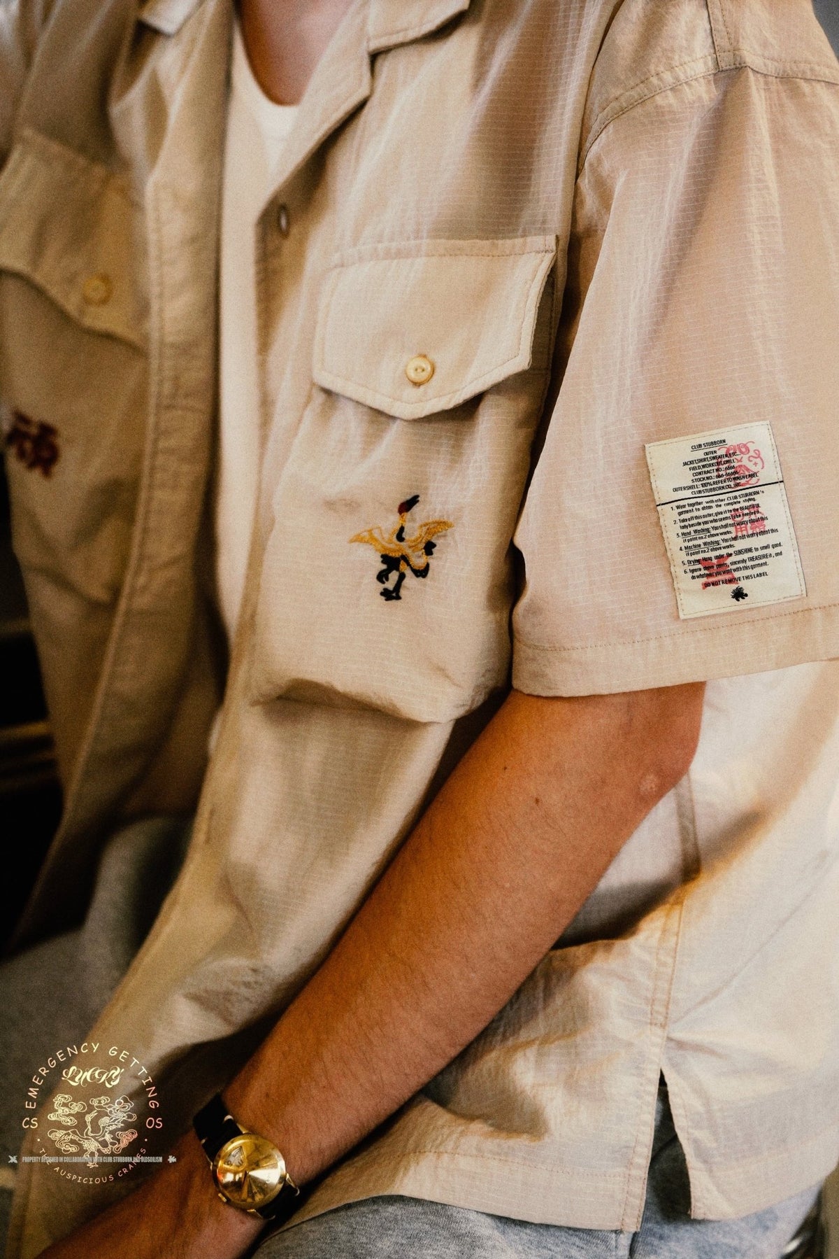CLUB STUBBORN X OLDSOILISM SOUVENIR SHIRT/ SAND CRANES - GROGROCERY