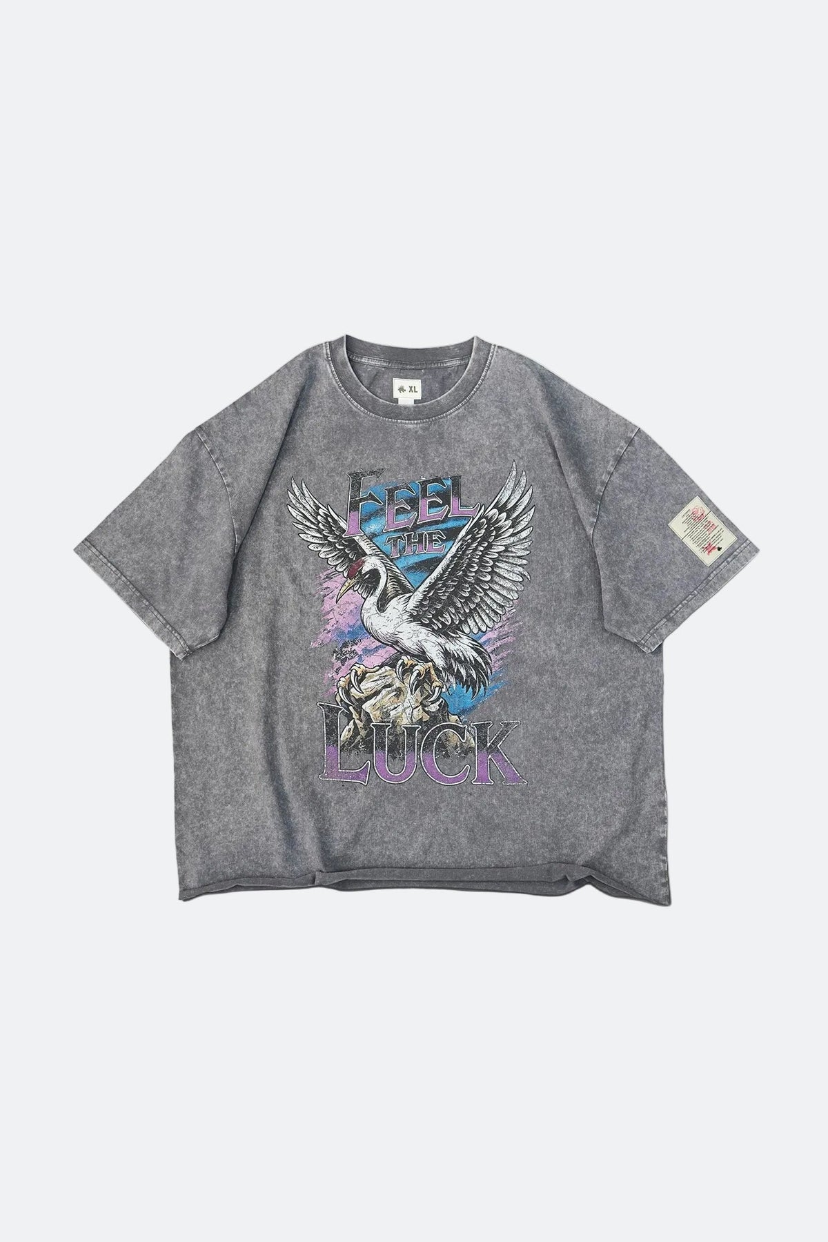 CLUB STUBBORN X OLDSOILISM THE LUCKY CRANE TEE/ WASHED GREY - GROGROCERY