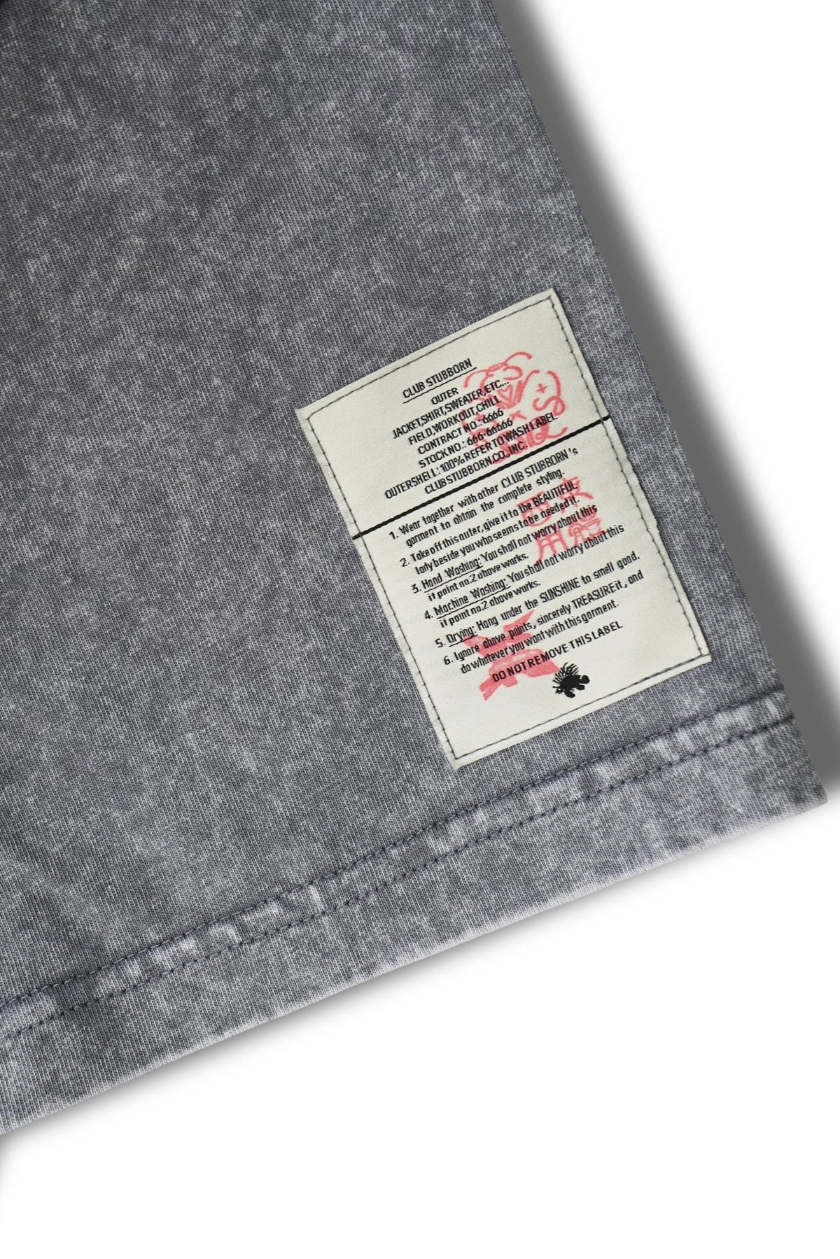 CLUB STUBBORN X OLDSOILISM THE LUCKY CRANE TEE/ WASHED GREY - GROGROCERY