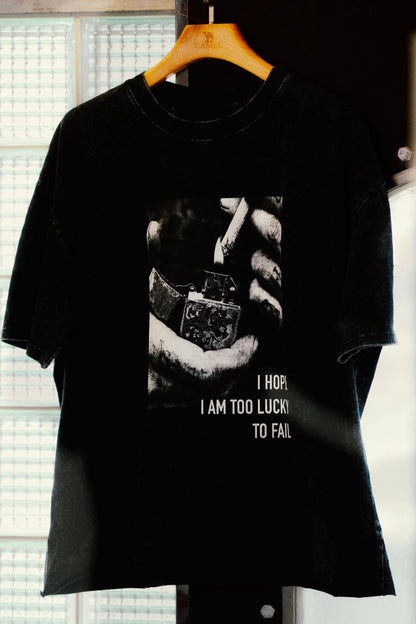 CLUB STUBBORN X OLDSOILISM THE LUCKY PHOTOPRINT TEE/ WASHED BLACK - GROGROCERY