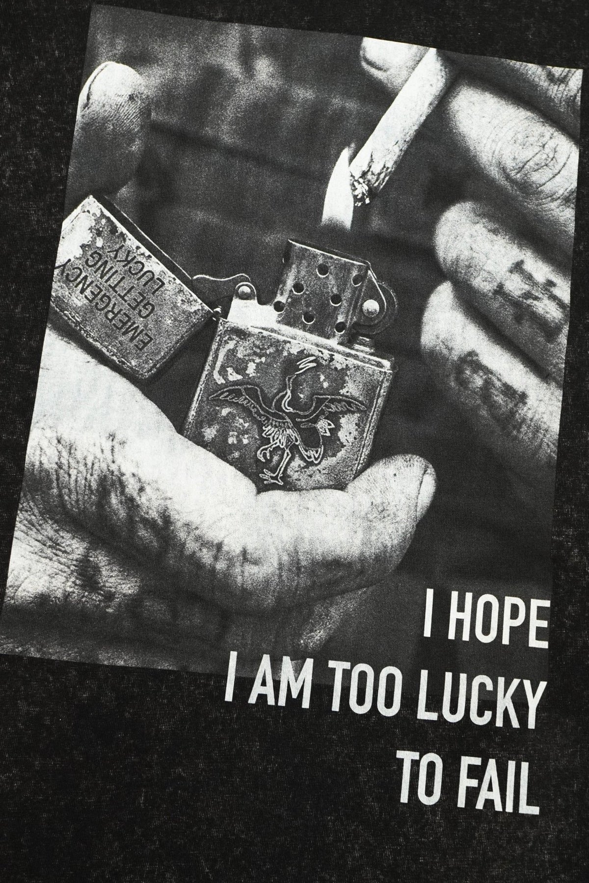 CLUB STUBBORN X OLDSOILISM THE LUCKY PHOTOPRINT TEE/ WASHED BLACK - GROGROCERY