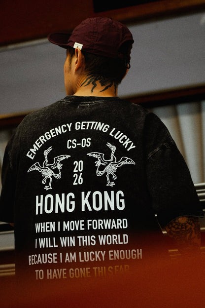 CLUB STUBBORN X OLDSOILISM THE LUCKY PHOTOPRINT TEE/ WASHED BLACK - GROGROCERY