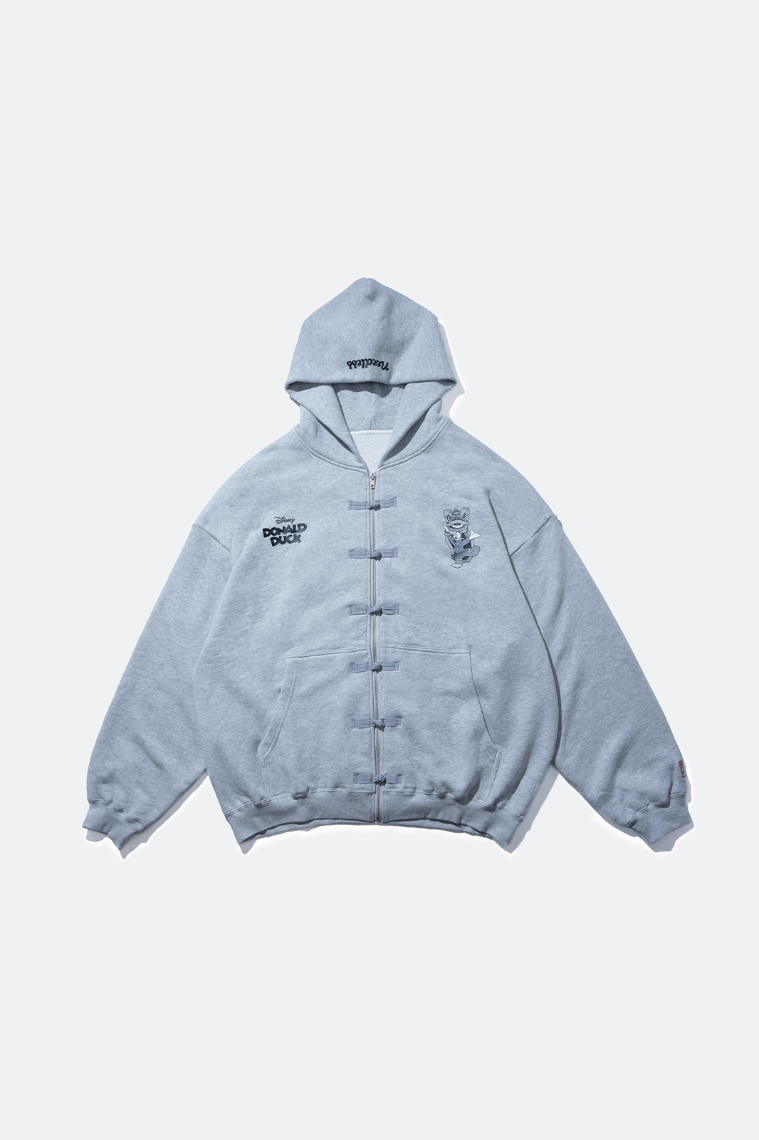 URDU X NEEDLESS DONALD DUCK KUNG FU ZIP UP HOODIE/ GREY