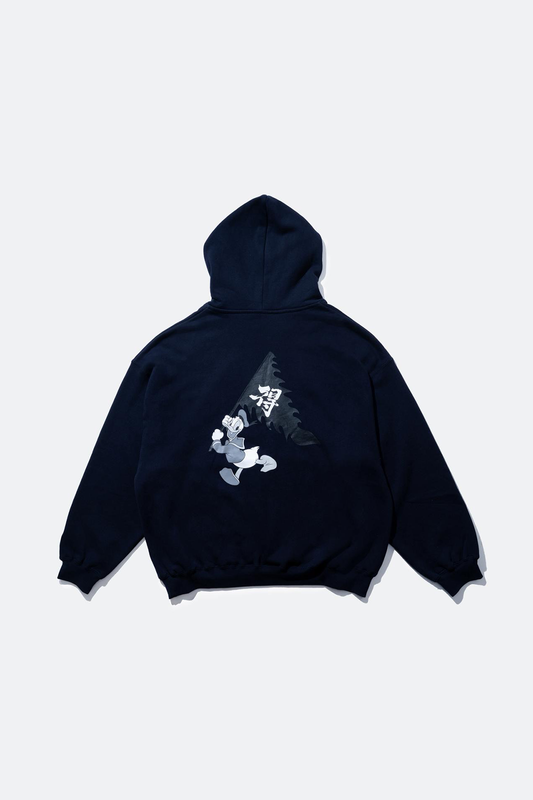URDU X NEEDLESS DONALD DUCK「旗開得勝」HOODIE/ NAVY