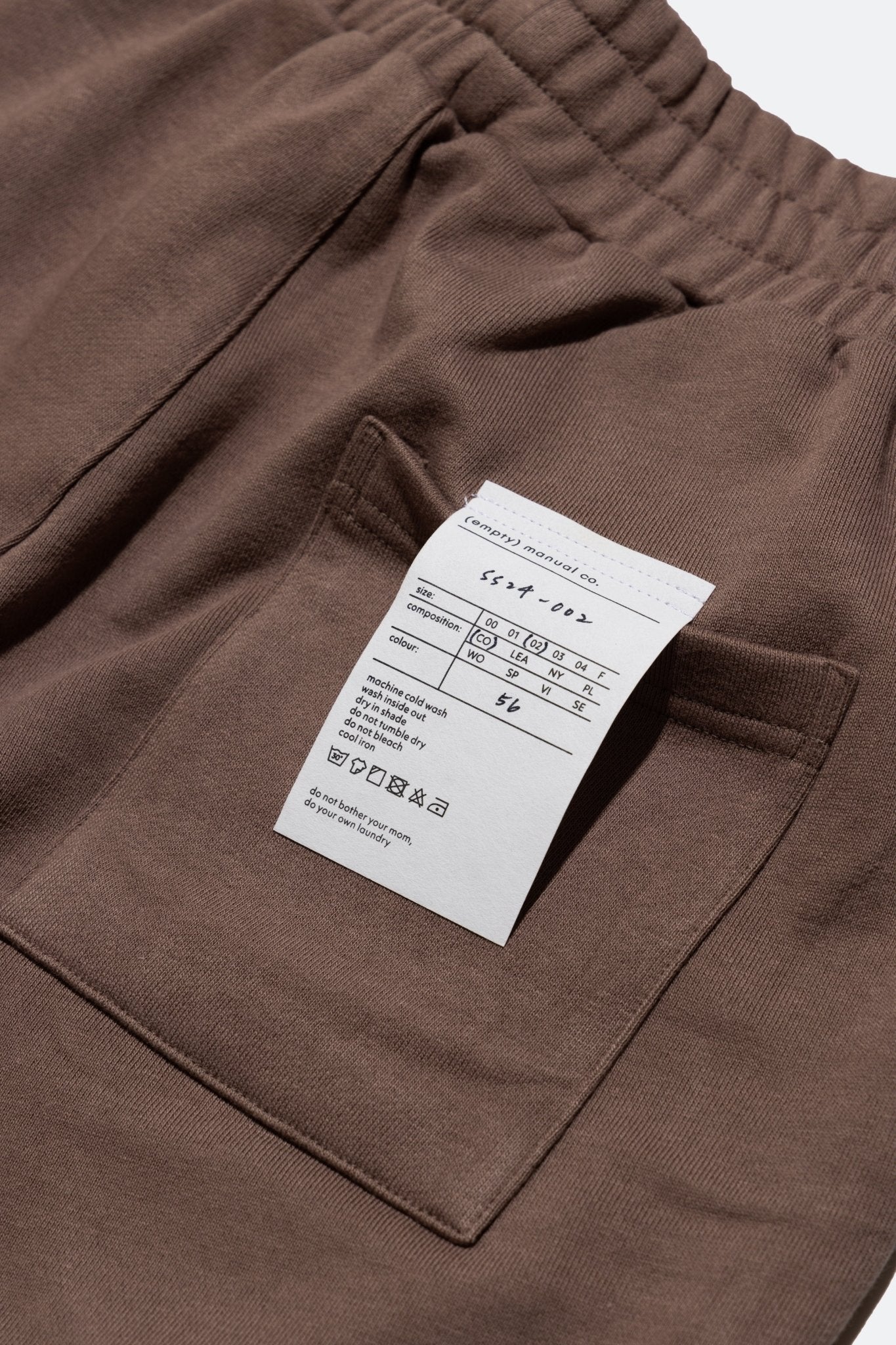 (empty) manual co. 450 comfy shorts/ mocha - GROGROCERY
