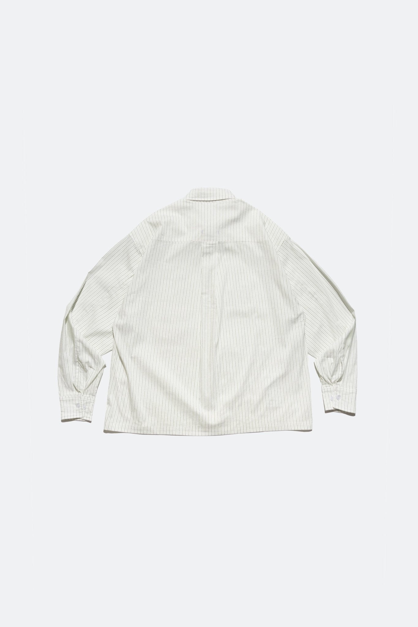 (empty) manual co. all day shirt/ ivory & green stripe - GROGROCERY