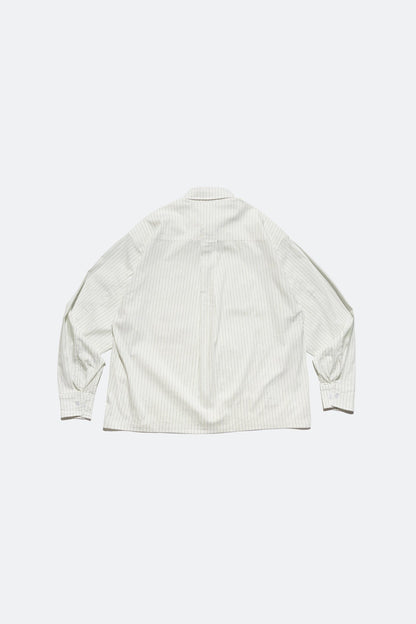(empty) manual co. all day shirt/ ivory & green stripe - GROGROCERY