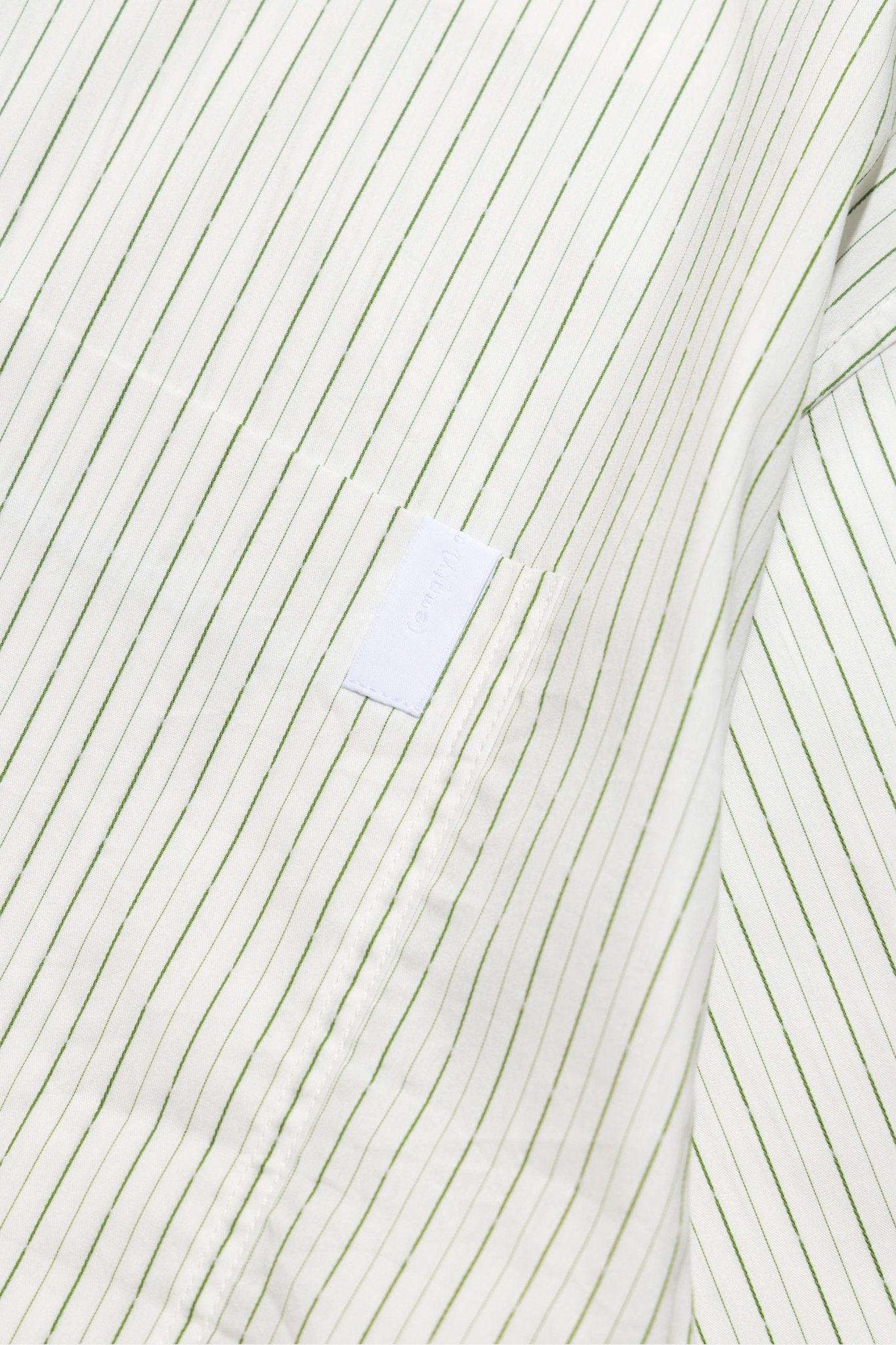 (empty) manual co. all day shirt/ ivory & green stripe - GROGROCERY