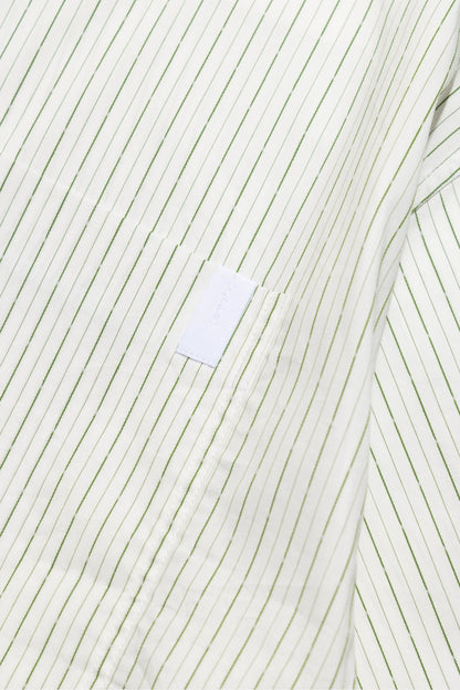 (empty) manual co. all day shirt/ ivory & green stripe - GROGROCERY