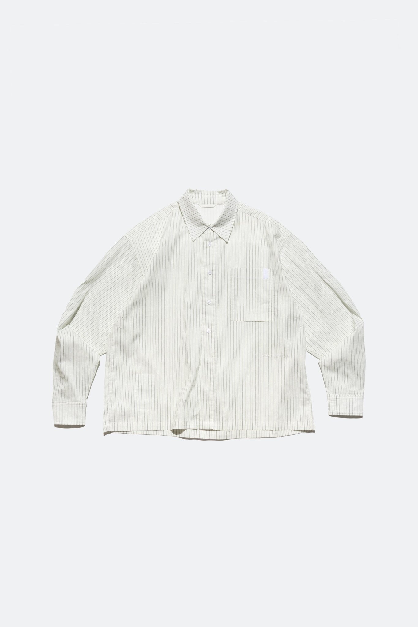 (empty) manual co. all day shirt/ ivory & green stripe - GROGROCERY