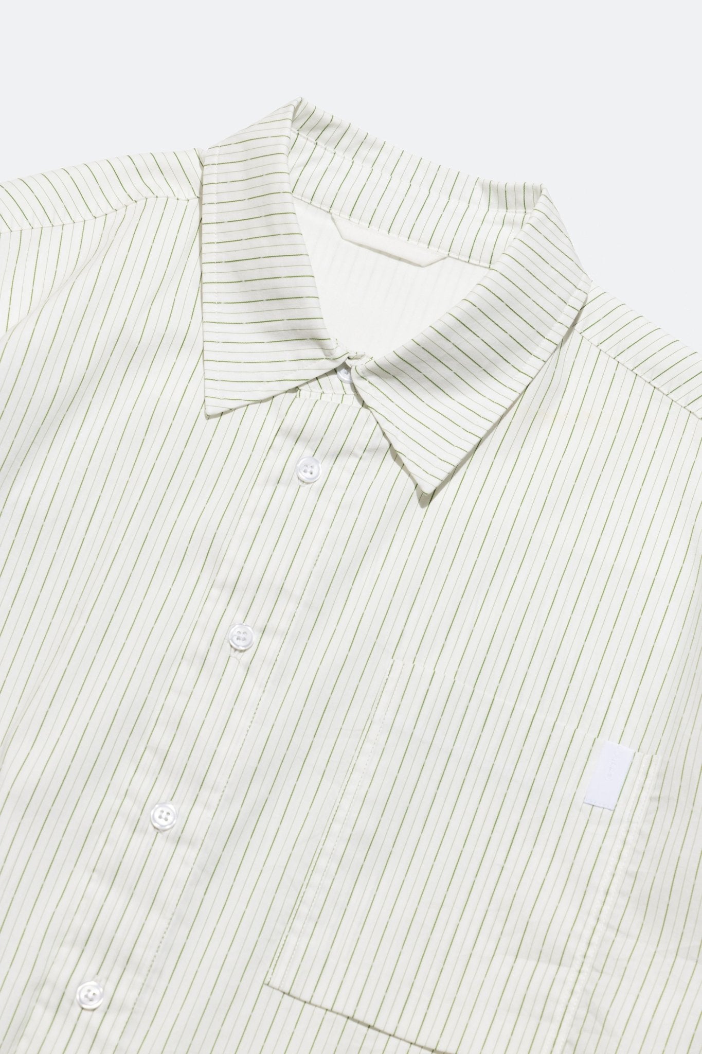 (empty) manual co. all day shirt/ ivory & green stripe - GROGROCERY