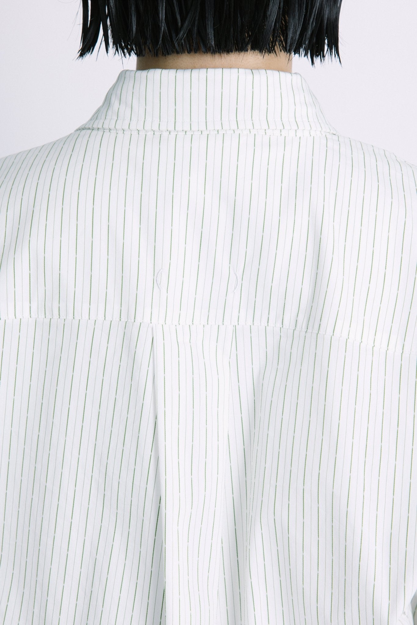 (empty) manual co. all day shirt/ ivory & green stripe - GROGROCERY