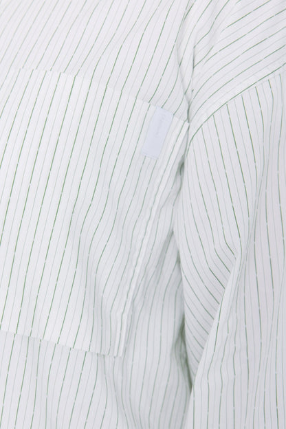 (empty) manual co. all day shirt/ ivory & green stripe - GROGROCERY