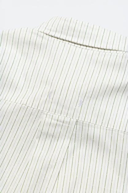 (empty) manual co. all day shirt/ ivory & green stripe - GROGROCERY