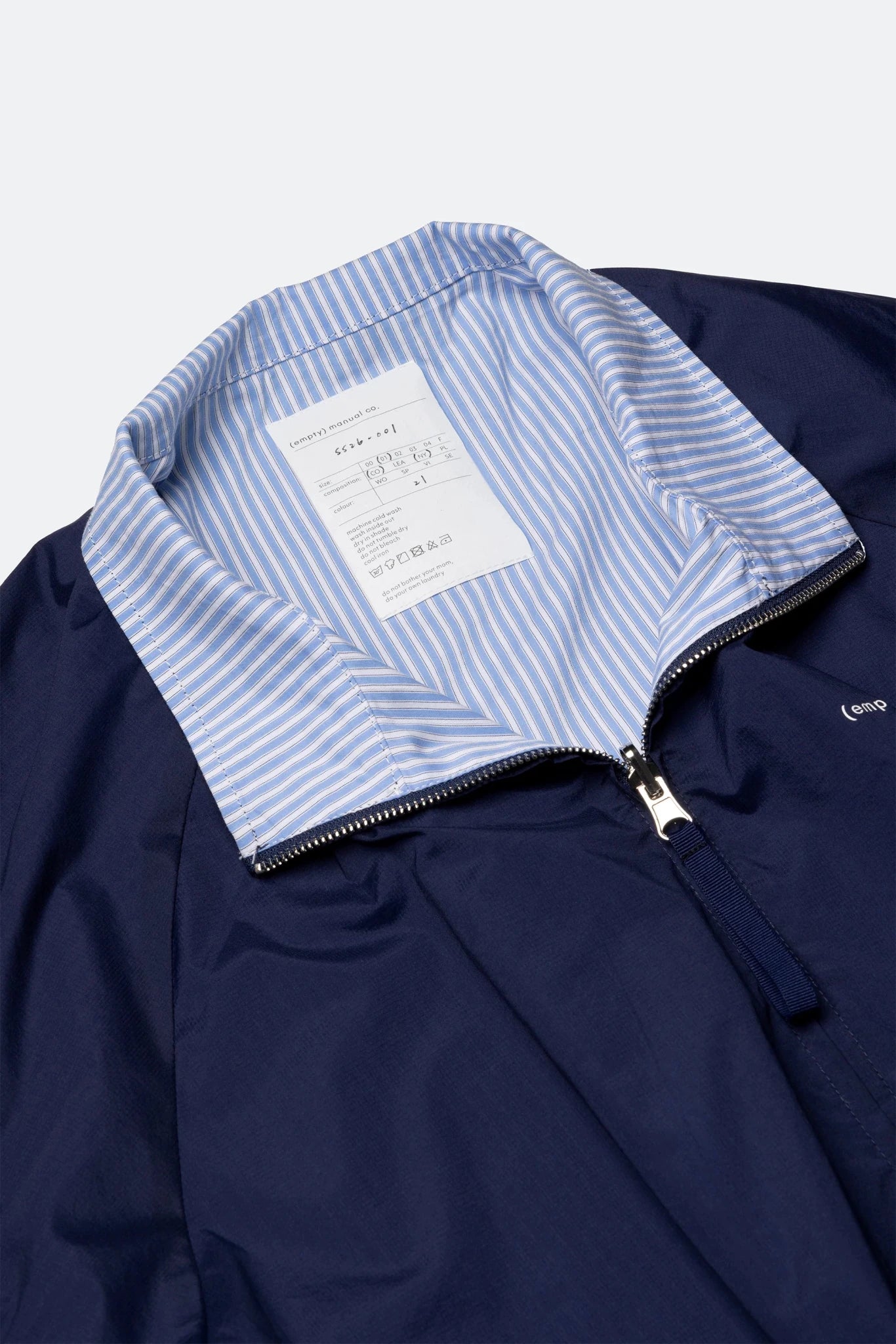 (empty) manual co. alter ego reversible jacket/ navy & blue stripes - GROGROCERY