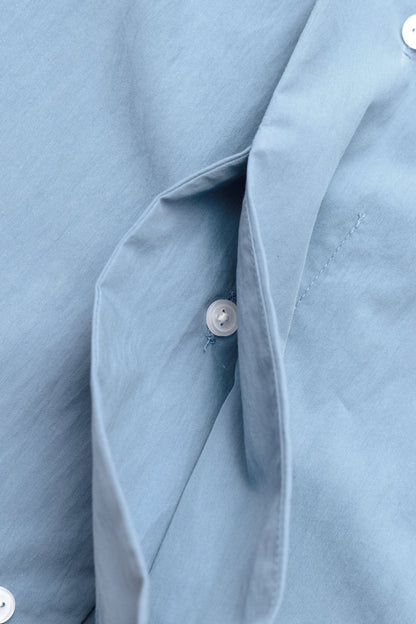 (empty) manual co. curved placket long sleeve shirt/ mellow blue - GROGROCERY