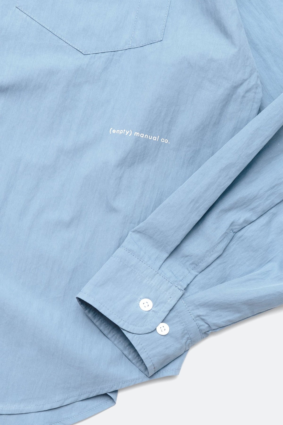 (empty) manual co. curved placket long sleeve shirt/ mellow blue - GROGROCERY