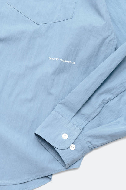 (empty) manual co. curved placket long sleeve shirt/ mellow blue - GROGROCERY