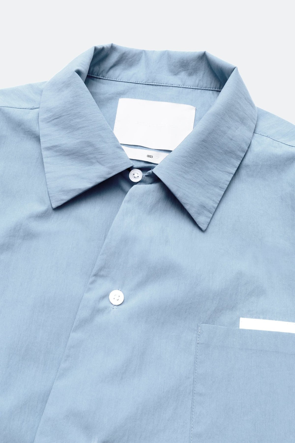 (empty) manual co. curved placket long sleeve shirt/ mellow blue - GROGROCERY