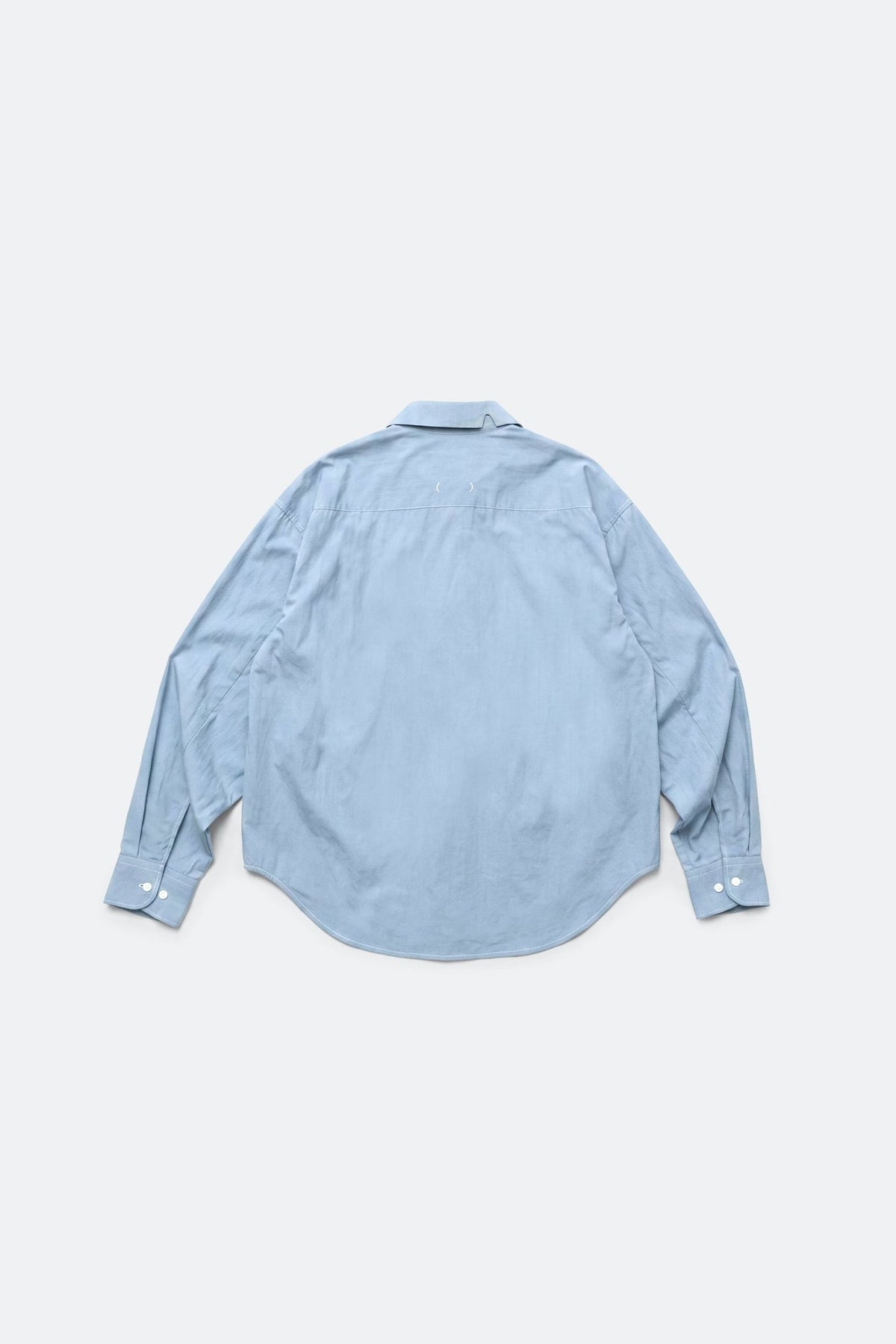 (empty) manual co. curved placket long sleeve shirt/ mellow blue - GROGROCERY