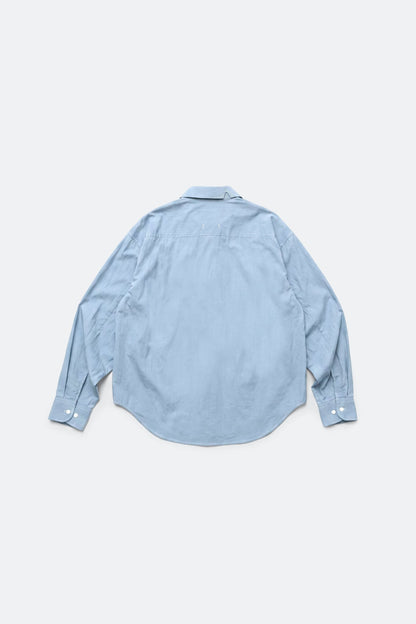 (empty) manual co. curved placket long sleeve shirt/ mellow blue - GROGROCERY