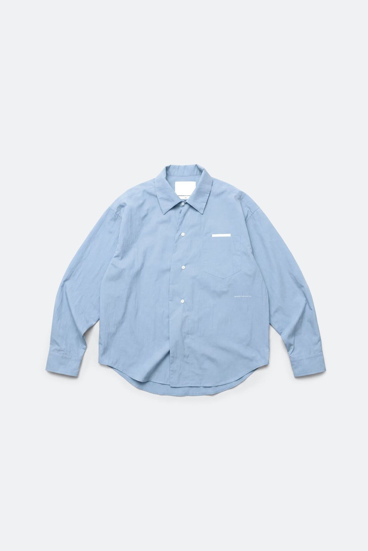 (empty) manual co. curved placket long sleeve shirt/ mellow blue - GROGROCERY