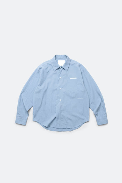 (empty) manual co. curved placket long sleeve shirt/ mellow blue - GROGROCERY