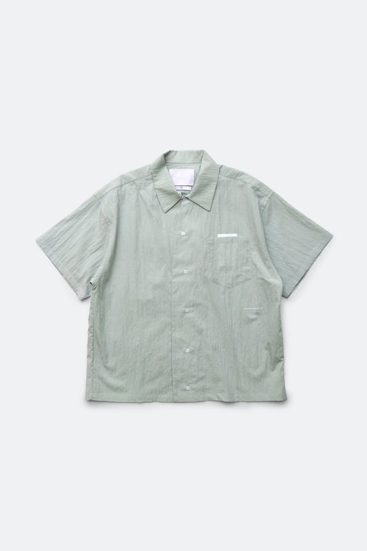 (empty) manual co. curved placket short sleeve shirt/ sage - GROGROCERY