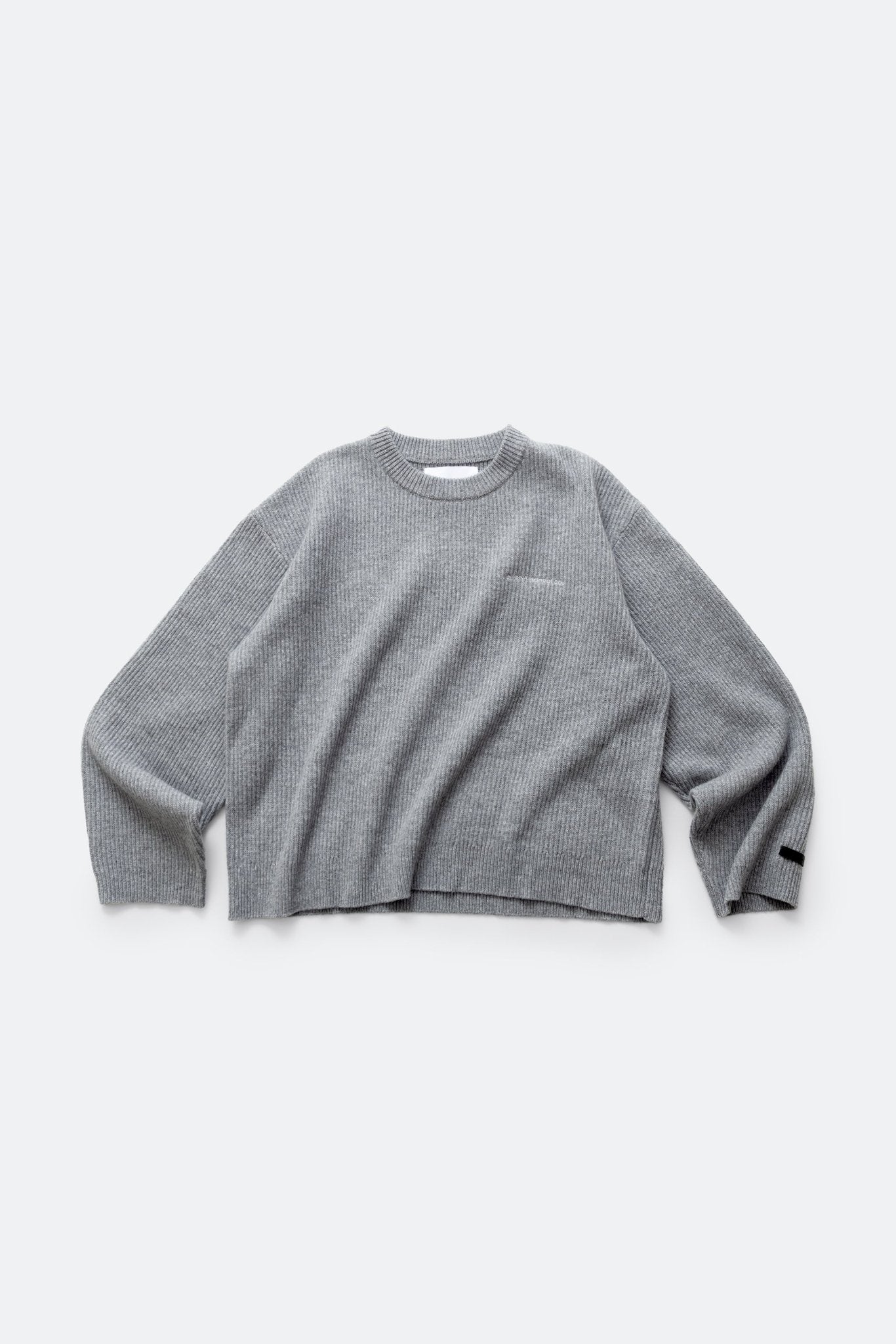 (empty) manual co. darning elbow wool pullover/ marl grey - GROGROCERY