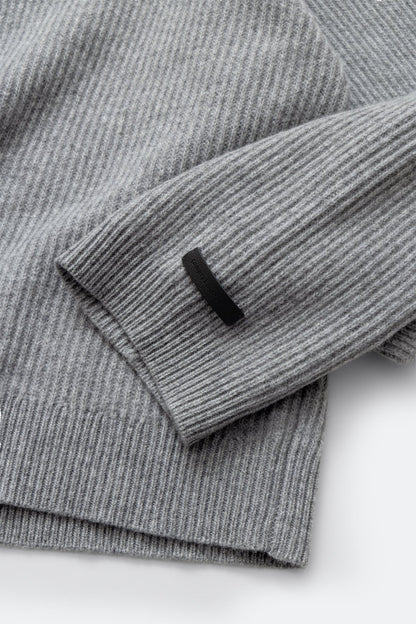 (empty) manual co. darning elbow wool pullover/ marl grey - GROGROCERY