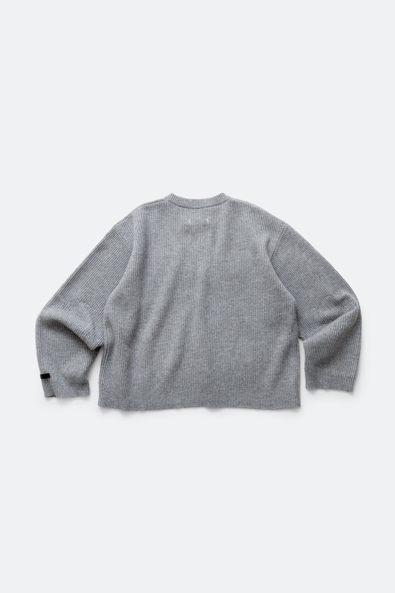 (empty) manual co. darning elbow wool pullover/ marl grey - GROGROCERY