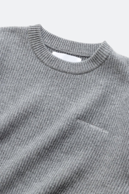 (empty) manual co. darning elbow wool pullover/ marl grey - GROGROCERY
