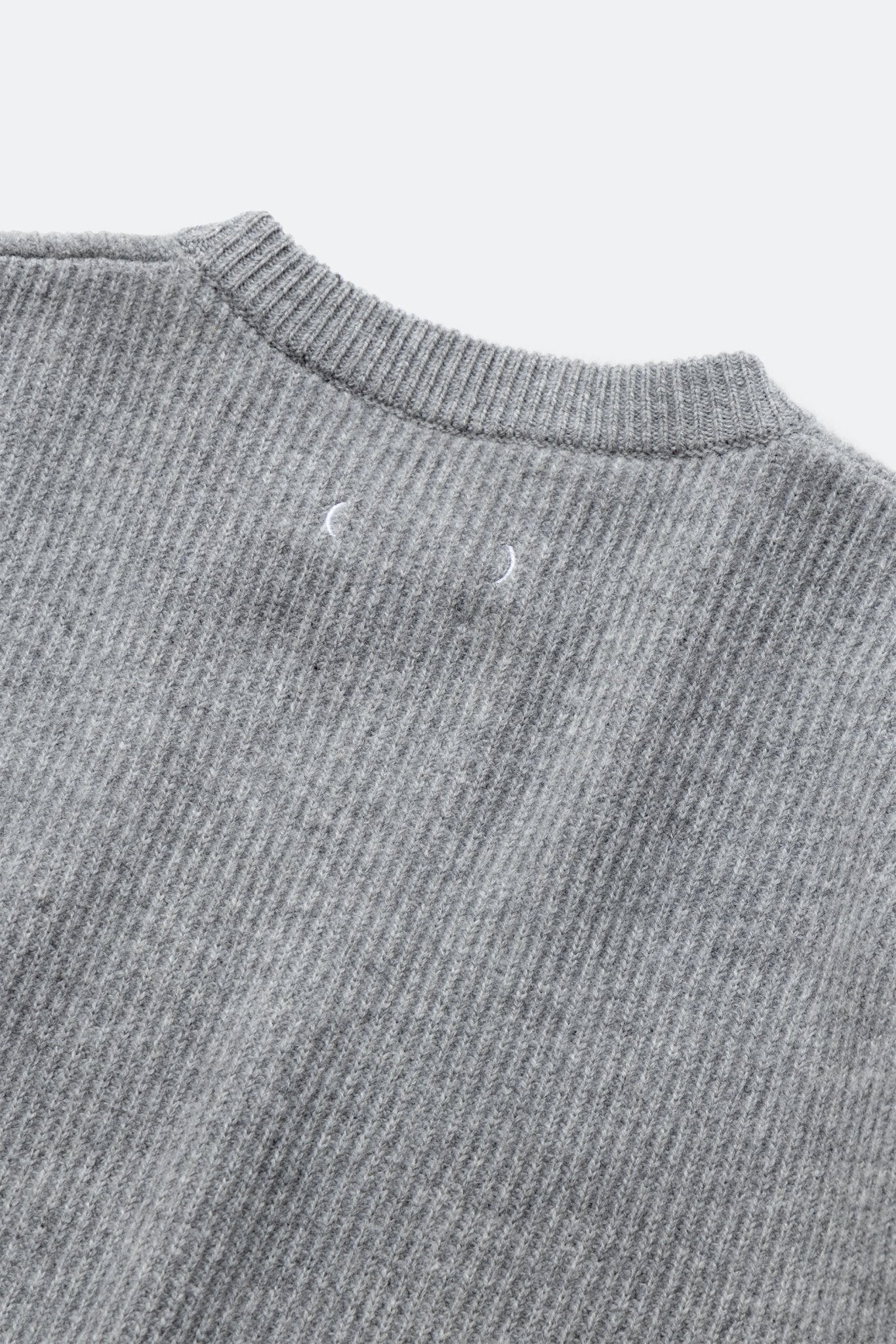 (empty) manual co. darning elbow wool pullover/ marl grey - GROGROCERY