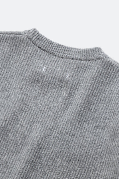 (empty) manual co. darning elbow wool pullover/ marl grey - GROGROCERY