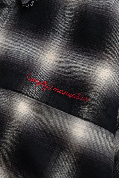 (empty) manual co. distressed ombre check shirt/ black & white - GROGROCERY