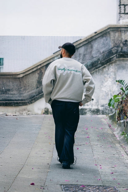 (empty) manual co. embroidery sweater/ light beige - GROGROCERY