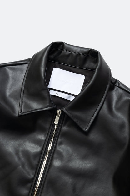 (empty) manual co. faux leather coach jacket/ shungite black - GROGROCERY