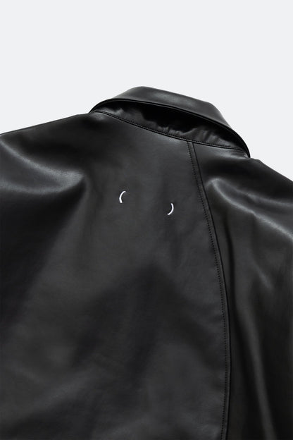 (empty) manual co. faux leather coach jacket/ shungite black - GROGROCERY