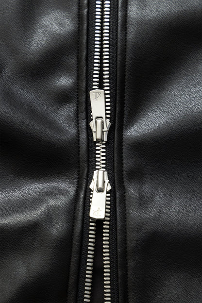 (empty) manual co. faux leather coach jacket/ shungite black - GROGROCERY