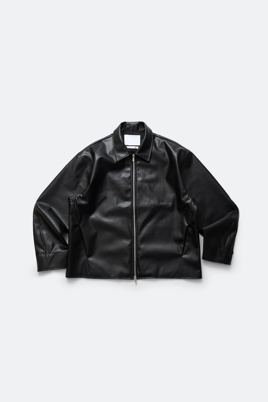 (empty) manual co. faux leather coach jacket/ shungite black - GROGROCERY