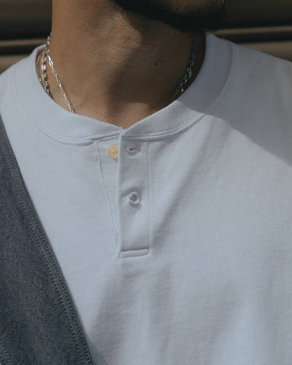 (empty) manual co. henley neck tee/ white - GROGROCERY