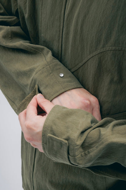 (empty) manual co. panelled blouson jacket/ army green - GROGROCERY